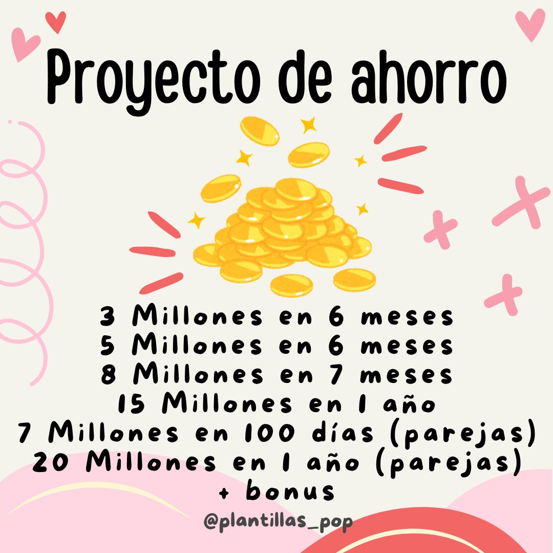 Proyecto de ahorro Diario! (6 Plantillas)