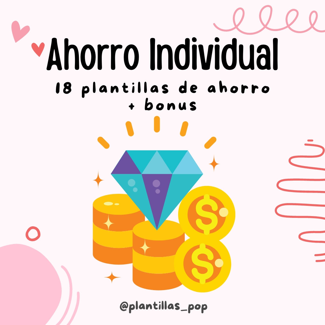 Ahorro Individual Diario 💆🏻♀️ 18 Plantillas!!