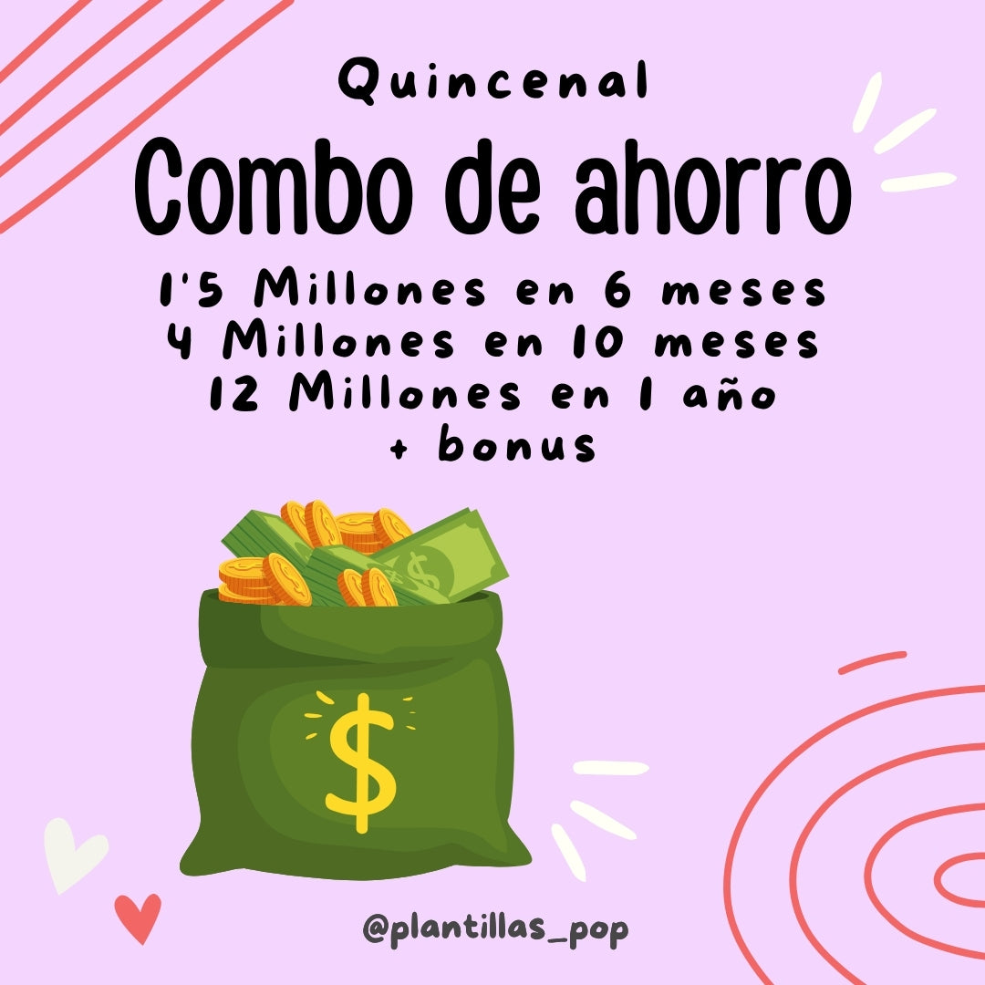 Combo de ahorro Quincenal! (3 Plantillas)