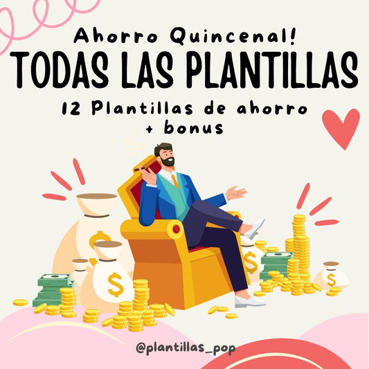 TODAS las plantillas ¡Ahorro Quincenal! 😍😍 12 Plantillas + bonus