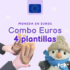 Combo de 4 plantillas de ahorro en euros para imprimir
