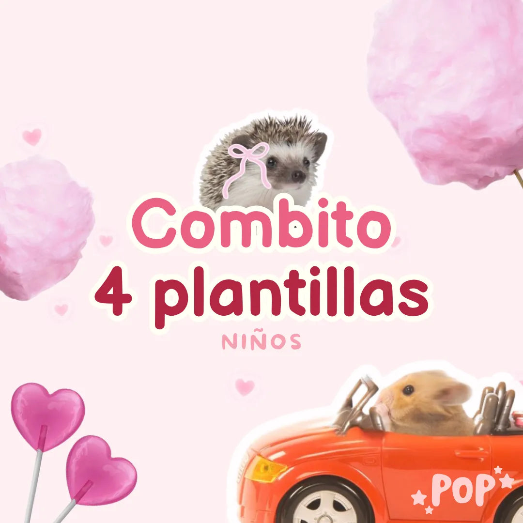 Combo de 4 plantillas de ahorro para niños para imprimir