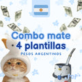 Combo de 4 plantillas de ahorro en pesos argentinos para imprimir