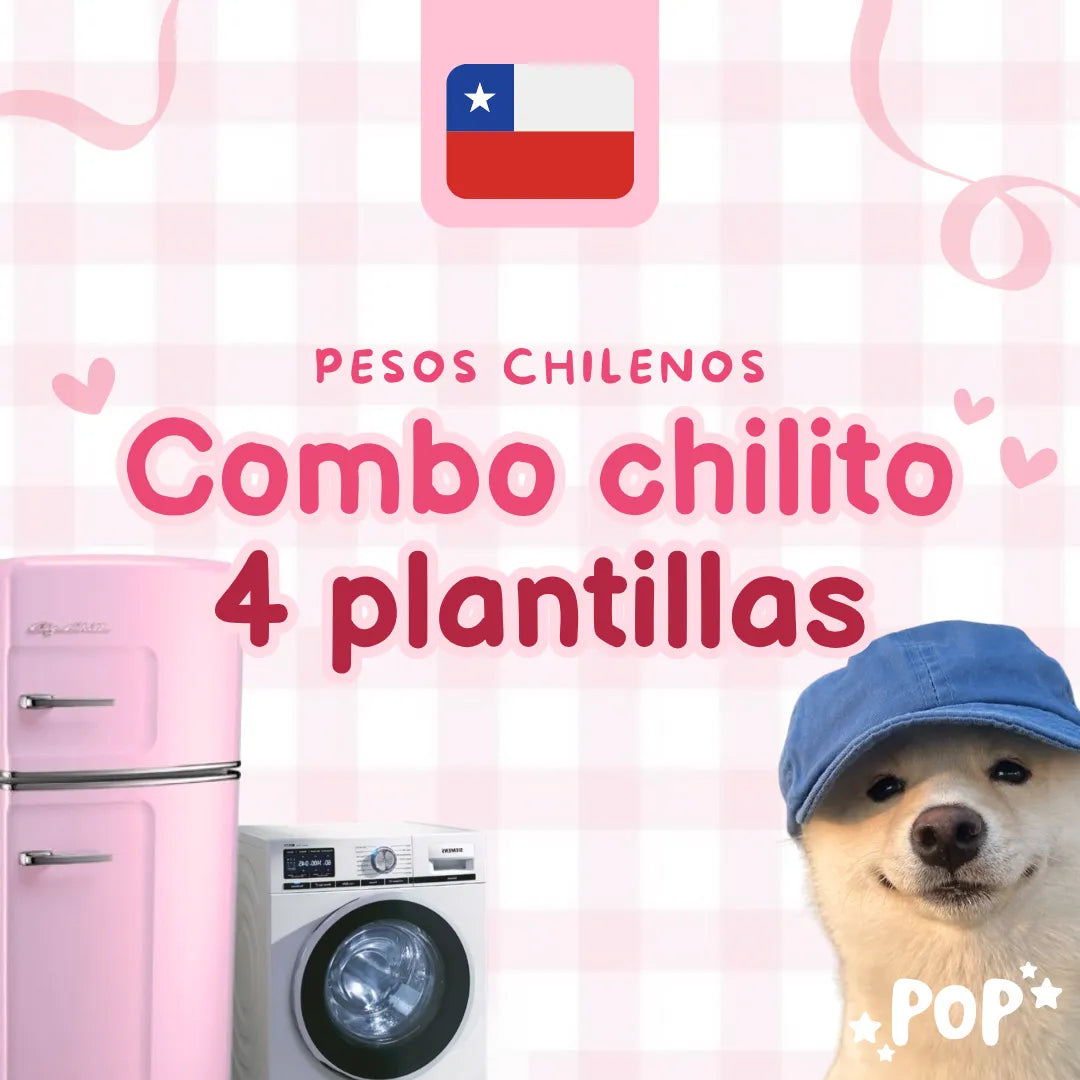 Combo de 4 plantillas de ahorro en pesos chilenos para imprimir