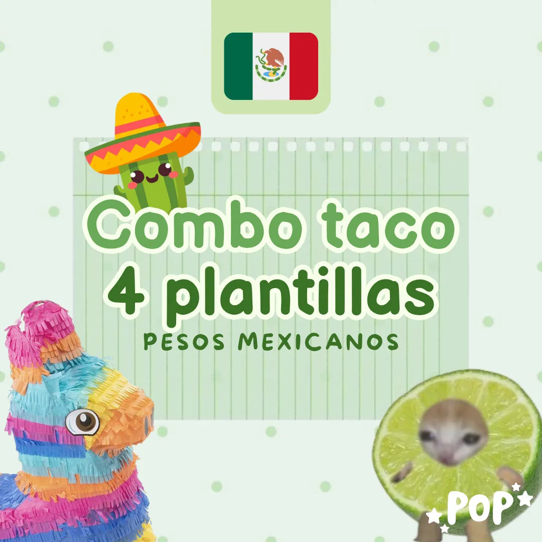 Combo de 4 plantillas de ahorro en pesos mexicanos para imprimir